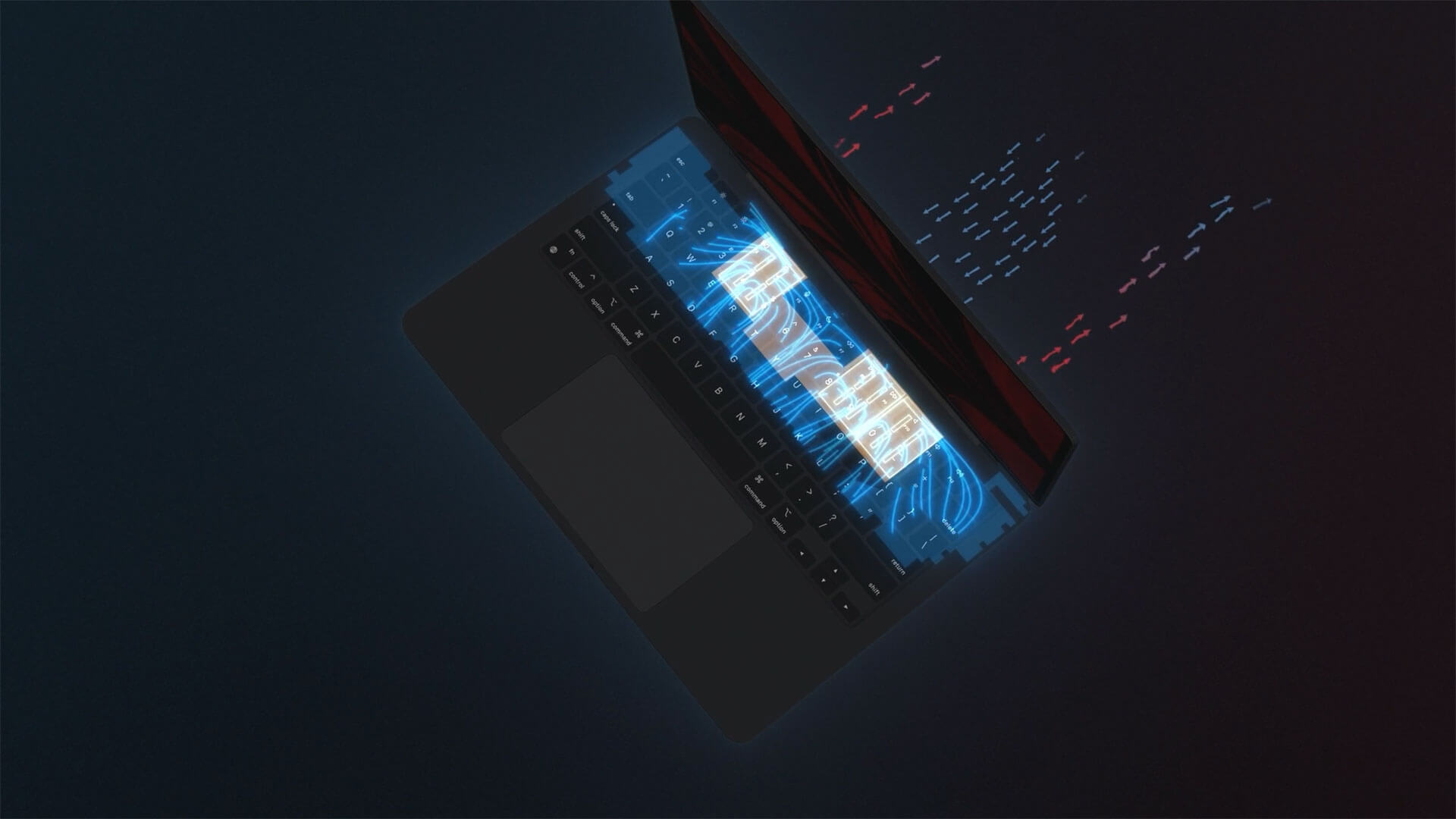 Discrete dustproof air vents in the back of the laptop eliminates air vents anywhere else on the device.