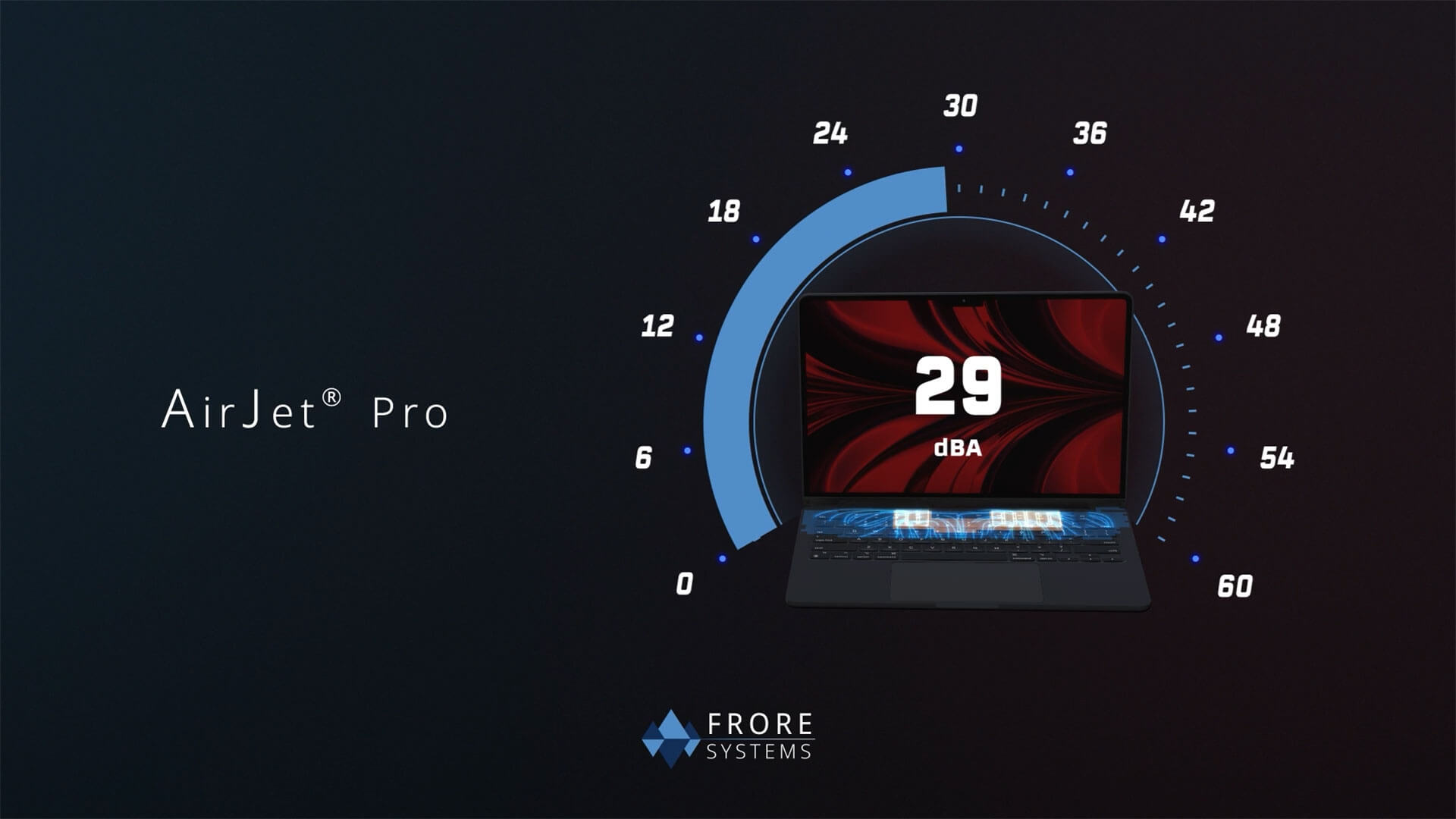AirJet Pro operates silently at only 29 dBA as opposed to 42 dBA created by regular fans which is louder than your refrigerator.